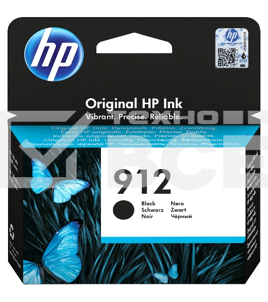 Картридж струйный HP 912 3YL80AE черный (300стр.) для HP DJ IA OfficeJet 801x/802x