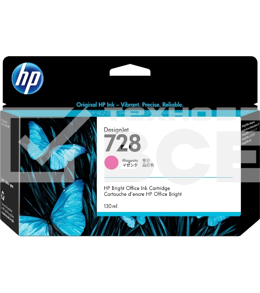 Картридж струйный HP 728 с пурпурными чернилами для принтеров Designjet, 130 мл