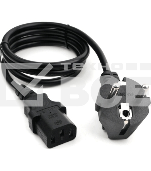 Кабель питания Cord Power Gembird/Cablexpert PC-186 / 1.8м, Schuko- C13, 6А, черный, с зазем.