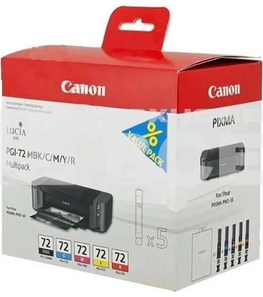 Картридж струйный CANON PGI-72 MBK/C/M/Y/R MULTIPACK (1640 стр. 13 мл) для CANON PRO-10