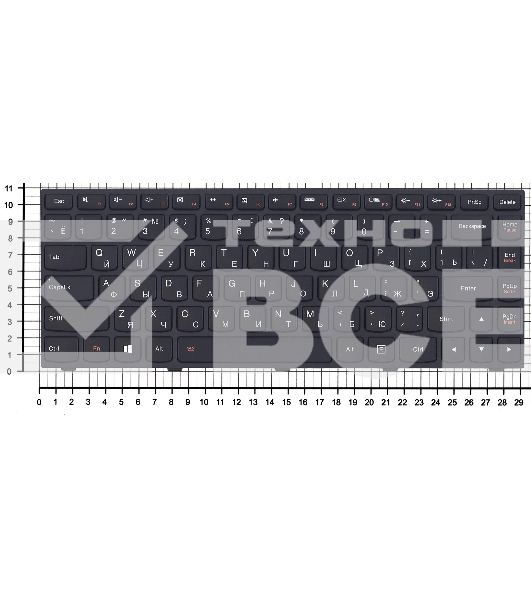 Клавиатура для ноутбука Lenovo Flex 2-14 G40-30 G40-70 черная с черной рамкой с подсветкой