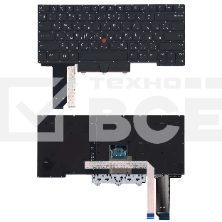 Клавиатура для ноутбука Lenovo Thinkpad E14 черная с подсветкой и указателем