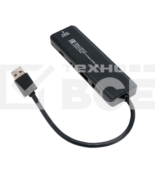 Разветвитель USB3.1 Gembird UHB-C415, 2хUSB, 2хType-C, с доп.питанием (порт Type-C), кабель USB 19см