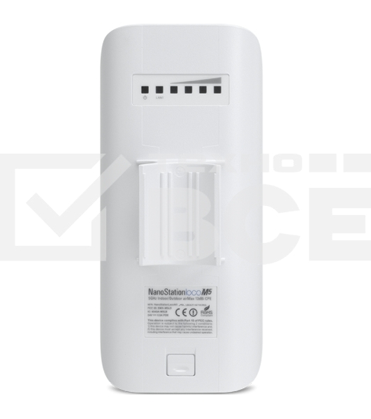 Точка доступа UBIQUITI LocoM2(EU) Wi-Fi и AirMAX. 802.11g/n, интегрированная антенна 8 дБ (45°*45°),10/100 RJ45 Ethernet