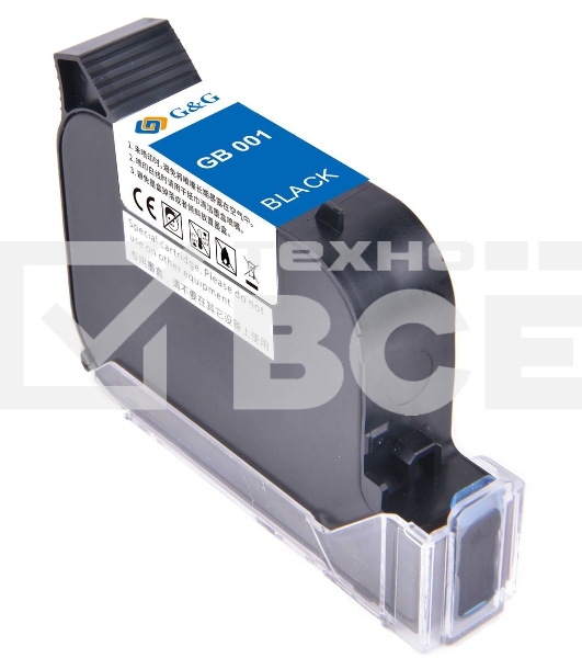 Картридж струйный G&G GB-001BK черный сольвентный (42 мл) для G&G GG-HH1001B