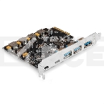 Контроллер ExeGate EXE-313-3A2C (PCI-E x4 v3.0, USB3.2 Gen2 3xType-A + 2xType-C ext., SuperSpeed+ скорость до 10 Гбит/с, разъем доп.питания, ASMedia Chipset ASM3142), фото2