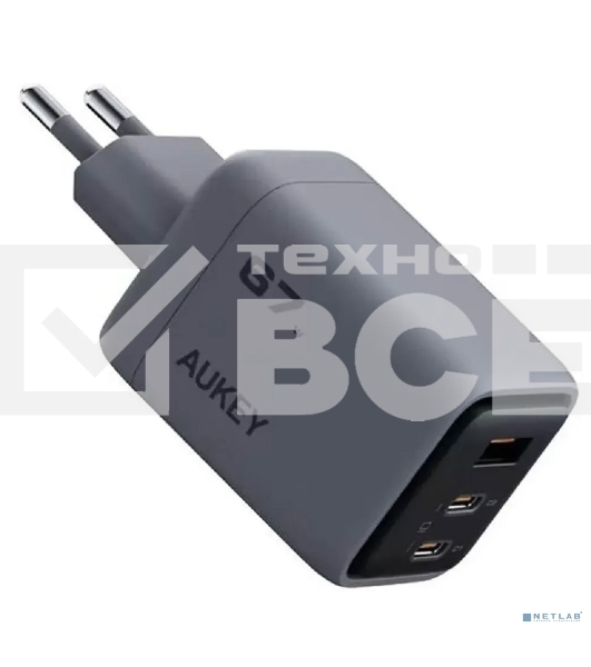 Сетевое зарядное устройство Aukey Comet Mix 67W 2C+A  серый