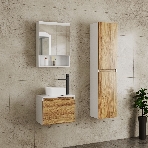 Комплект для ванной, 4 предмета (Тумба Bau Dream Blackwood 50, раковина BAU Mini 24х24, смеситель для раковины высокий Hotel Black, черный, выпуск клик клак, черный), фото4