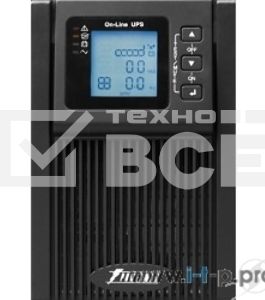 Источник бесперебойного питания PowerMan Online 1000 PLUS (1000ВА/800Вт, Online-Double conversion/LCD Display/USB/Software/RJ11/45,RS-232)