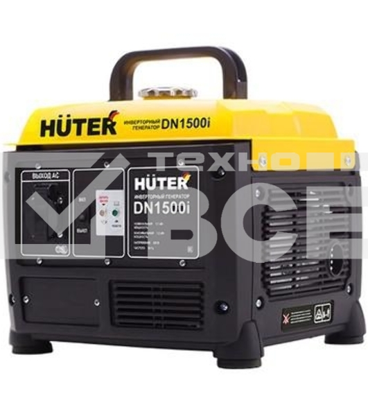 Электрогенератор бензиновый инверторный Huter DN1500i, 1.2 кВт, 73 дБ, 12.8 кг