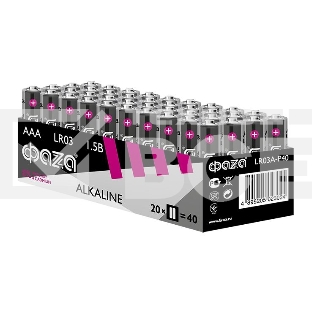 Элемент питания щелочной LR03 Alkaline Pack-40 (уп.40шт) ФАZА 5023024, 1.5 В