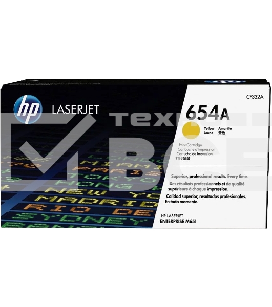 Тонер Картридж HP 654A CF332A желтый для HP CLJ Ent M651n/M651dn/M651xh/M680dn/M680f (15000стр.)