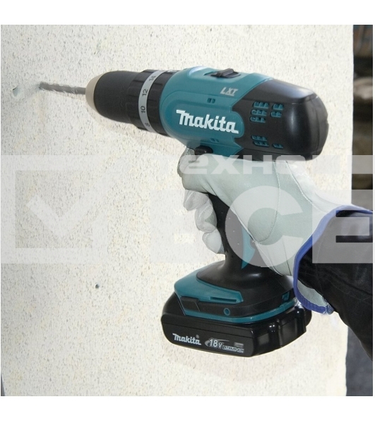 Дрель-шуруповерт Makita DHP453RFE, 18 В, 3 Ач, 42 Нм, щеточный