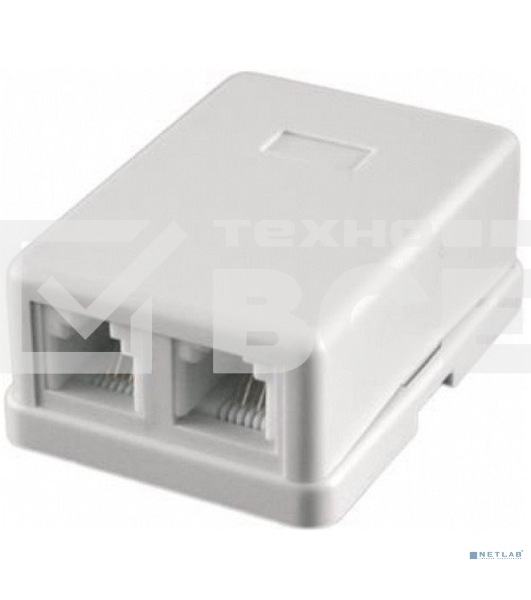 Розетка телефонная TA-102 RJ-11 (6P4C) внешняя 2 порта, белая