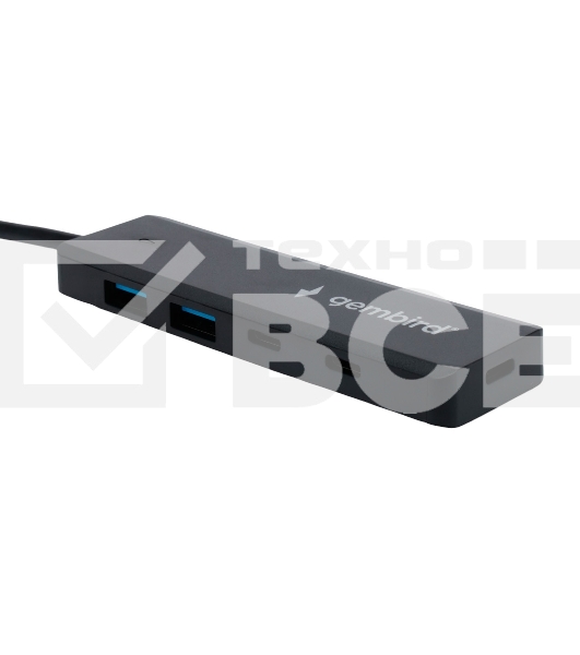 Разветвитель USB3.1 Gembird UHB-C415, 2хUSB, 2хType-C, с доп.питанием (порт Type-C), кабель USB 19см