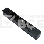 Сетевой фильтр Гарнизон 2.0 Мультипорт EPS-4-U3-B-2, 4 р, 10А, 3xUSB, 2м, ур.защиты 2+, черный, пакет, фото3