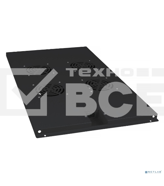 Вентиляторный модуль Cabeus, 1U, 40х417х715 мм (ВхШхГ), вентиляторов: 4, поток: 600 м3/ч, в напольные шкафы серии SH-05C глубиной 1000мм, черный