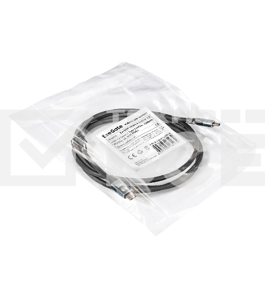 Кабель для зарядки Type-C - Type-C ExeGate EX-CCP-USB3.2-CMCM-1.5 (USB 3.2 Gen2x1 Type Cm/Cm, 10Gbit/s, 8K60Hz, 5A, 60W, PD3.1, 1,5м)
