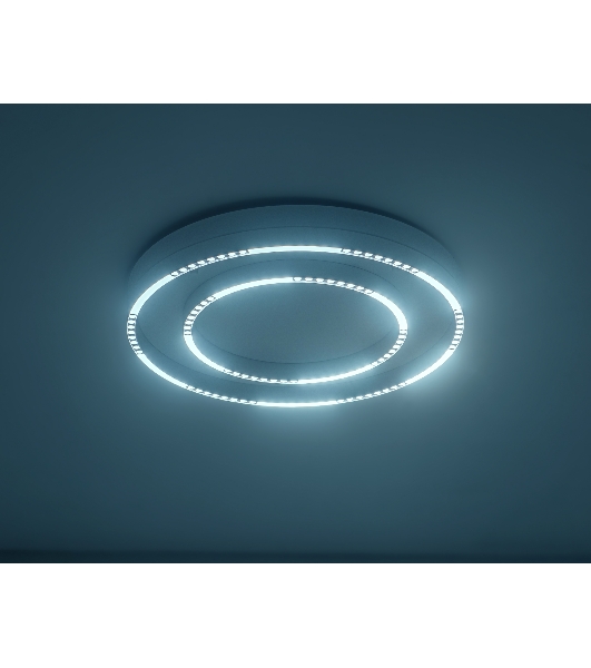 Потолочный светодиодный светильник Ambrella light FL5821 WH белый 55W 3000K/4200K/6400K D600*75 (без ПДУ)