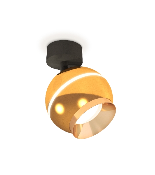 Комплект поворотного светильника Ambrella light XM1105002 PYG/SBK золото желтое полированное/черный песок MR16 GU5.3 LED 3W 4200K(A2210,C1105,N7034)