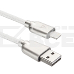 Кабель USB ACD-Allure Lightning ~ USB-A Кожа, 1м, белый (ACD-U926-P5W), фото 1