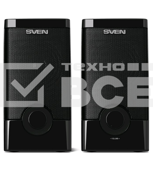 Колонки Sven 318 черный {USB-порт ПК, ноутбука или адаптер 5V DC}