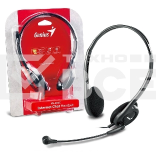 Гарнитура проводная с микрофоном Genius HS-200C черный
