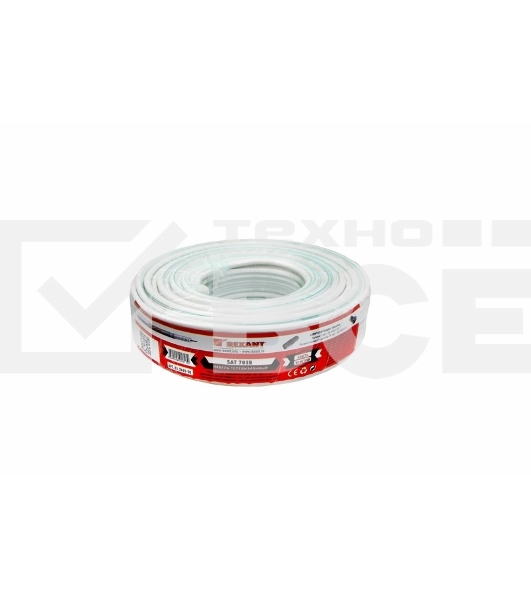 Кабель SAT 703B+Cu/Al/Cu, (75%), 75 Ом, 50м., белый  01-2431-50  Rexant