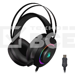 Наушники с микрофоном A4 Bloody G521 черный 2.3м мониторные USB оголовье (G521 (BLACK))