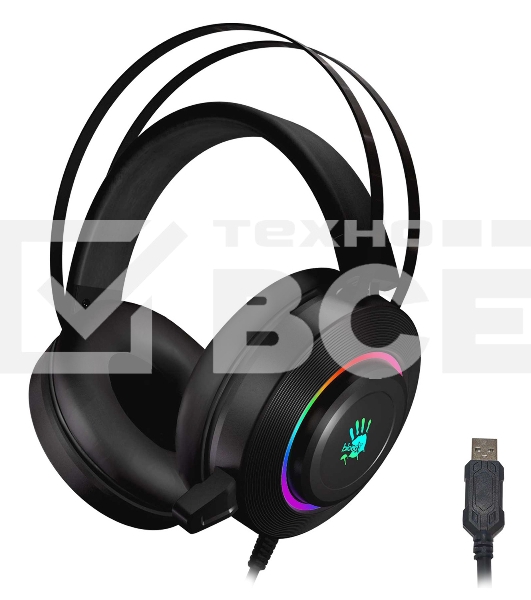 Наушники с микрофоном A4 Bloody G521 черный 2.3м мониторные USB оголовье (G521 (BLACK))