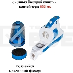 Пылесос ручной SUPRA VCS-5097 140Вт белый/синий, фото2