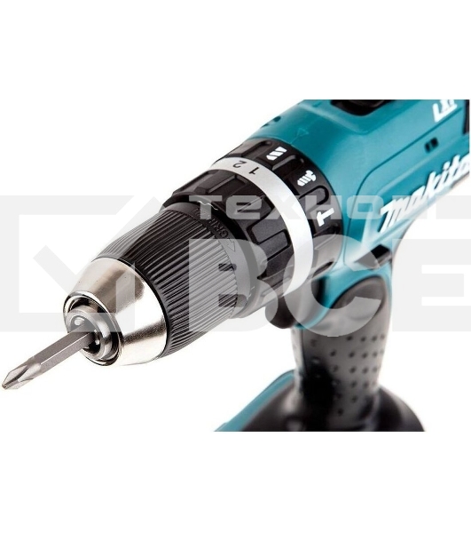Дрель-шуруповерт Makita DHP453RFE, 18 В, 3 Ач, 42 Нм, щеточный
