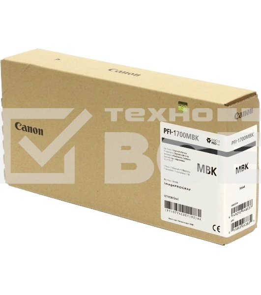 Картридж струйный Canon PFI-1700MBK матовый черный (700 мл) для Canon imagePROGRAF PRO-2000, PRO-4000, PRO-4000S, PRO-6000S