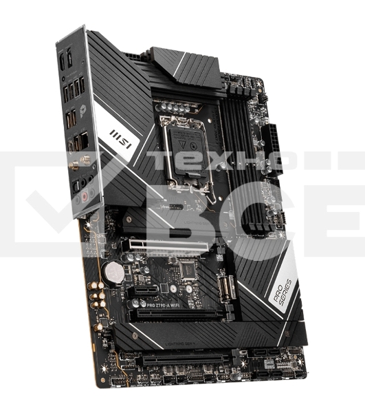 Материнская плата MSI PRO Z790-A WIFI, LGA1700, Intel Z790, 4xDDR5, 6xSATA, 4xM.2, 1xPCIe 5.0 x16, 1xPCIe 4.0 x4, 1xPCIe 3.0 x1, 1xDP, 1xHDMI, 1x2.5Gb LAN, Wi-Fi 6E, Bluetooth 5.3, 1xUSB-C 20Gbps, 3xUSB-A 10Gbps, 2xUSB-A 5Gbps, 2xUSB-A 2.0, 5x3.5 мм, 7.1,