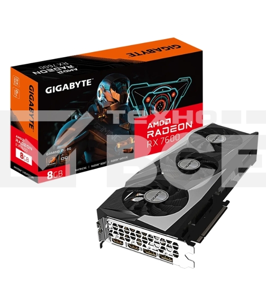 Видеокарта Gigabyte GV-R76GAMING OC-8GD AMD Radeon RX 7600 8Gb 128bit GDDR6 2355/18000 HDMIx2 DPx2 HDCP Ret