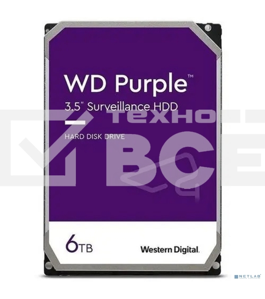 Жесткий диск Western Digital  6TB SATA-IIISurveillance Purple (5400rpm) 256Mb 3.5