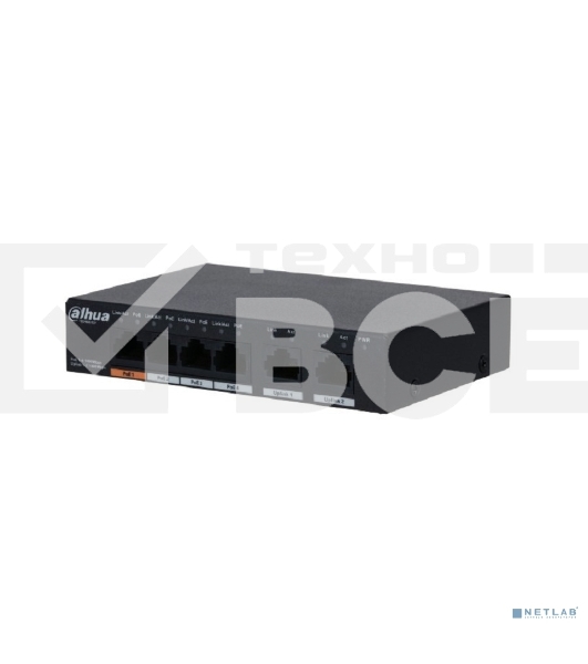 Коммутатор Dahua DH-PFS3006-4GT-60 4x100Mb неуправляемый