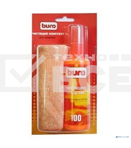 Чистящий набор (салфетки + гель) Buro BU-S/MF (салфетка и спрей) для экранов и оптики блистер 100мл