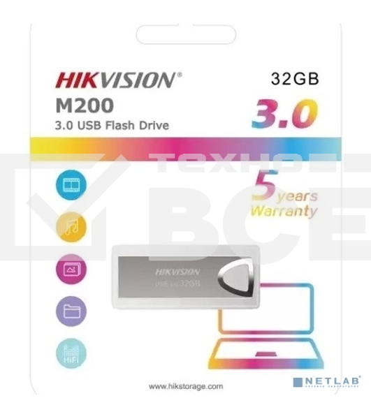 Флэш-память 32GB Hikvision Flash USB Drive USB 3.0 (ЮСБ брелок для переноса данных) [HS-USB-M200S/32G/U3] (013600)