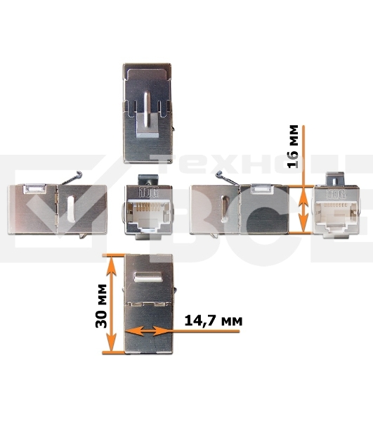 Модуль Lanmaster LAN-KCP45S6A RJ-45 Screened Cat 6A Keystone