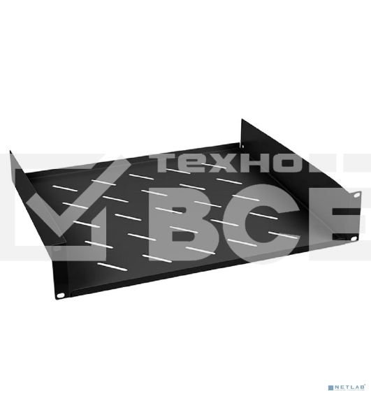 Полка Cabeus, консольная, 2U, 400 мм Г, для шкафов и стоек, черный