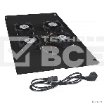 Вентиляторный модуль Cabeus, 1U, 40х417х715 мм (ВхШхГ), вентиляторов: 4, поток: 600 м3/ч, в напольные шкафы серии SH-05C глубиной 1000мм, черный, фото 1