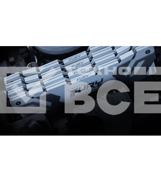 Оперативная память Kingston Fury Renegade, DDR5, 64Gb (2x32Gb), 6400MHz, CL32, радиатор, белый