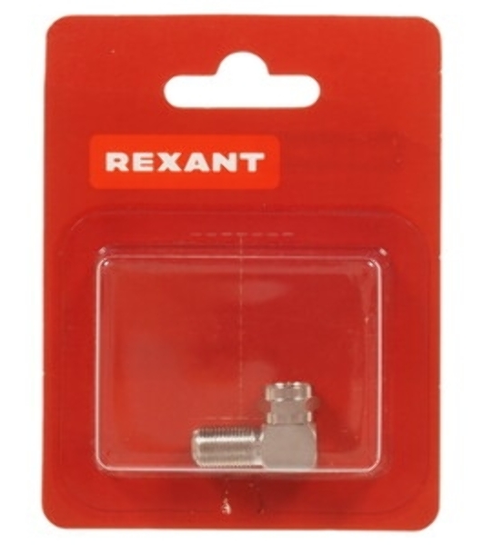 Переходник антенный Rexant (штекер F - гнездо F), угловой, (1шт.)