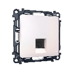 Комплект механизма компьютерной розетки ALFA Жемчуг RJ-45(8P8C) CAT6 с шторкой QUANT (AP2120, VM188) MA212010, фото 1