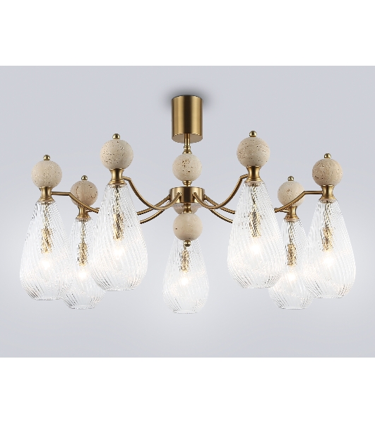 Люстра Ambrella light LH53287/7 BS/CL латунь/прозрачный E14*7 max 40W D815*900