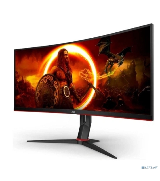 Монитор 34' AOC CU34G2XP VA 3440x1440, 180 Гц, 1 мс, 21:9, 430 кд/м², 2xHDMI, 2xDisplayPort, изогнутый экран, Flicker Free, Low Blue Light, черный