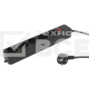 Сетевой фильтр PC Pet AP01006-3-BK 3м (5 розеток) черный
