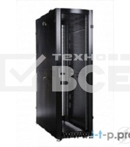 Шкаф серверный ПРОФ напольный 48U (600x1000) дверь перфор., задние двойные перфор., черный, в сборе (ШТК-СП-48.6.10-48АА-9005) (1 коробка)