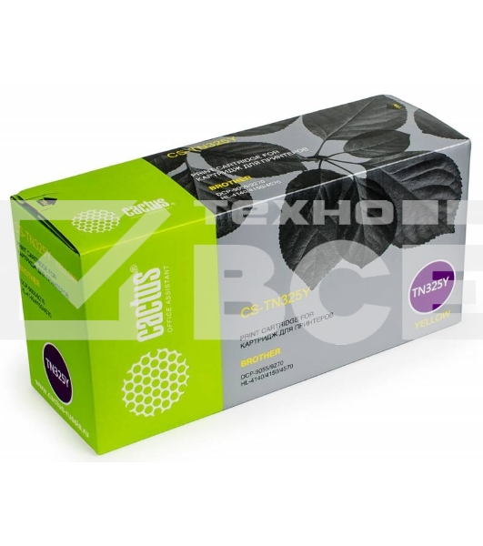 Картридж лазерный Cactus CS-TN325Y желтый (3500 стр.) для Brother DCP 9055/9270; HL 4140/4150/4570